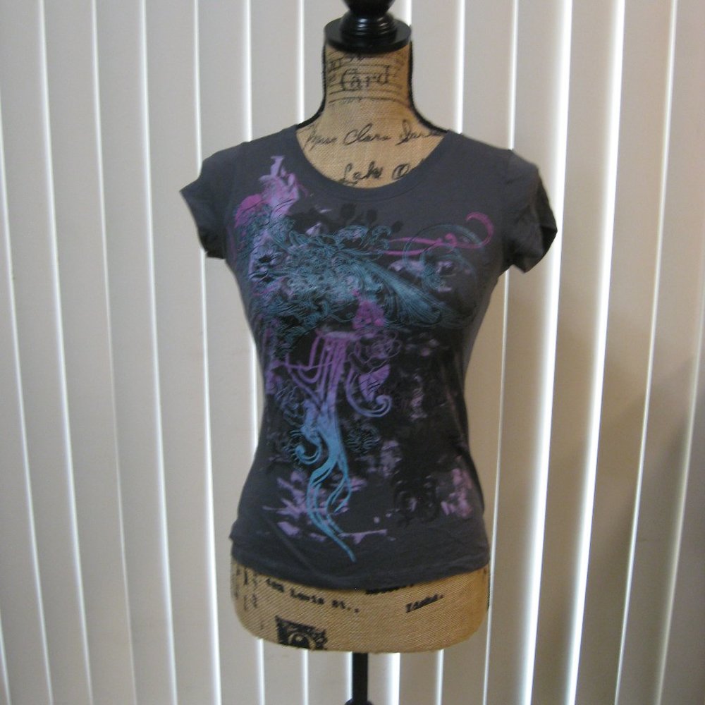 NWOT Express gray graphic tee t shirt top XS extra small